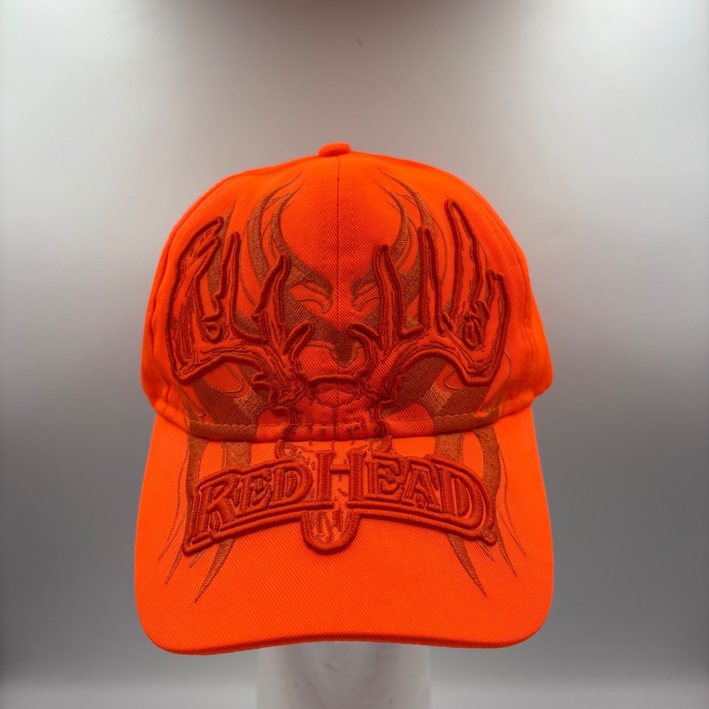RedHead Blaze Orange Hunting Hat Antler 3D Embroidery‎ Adjustable Mens Cap